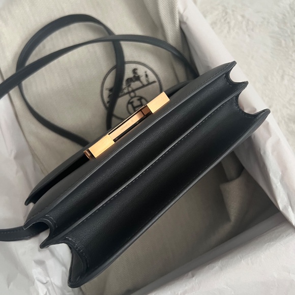 Brand New! Hermes 🩶 Mini Constance Grey Ardoise Swift leather RGHW mirror Bag - Picture 5 of 5